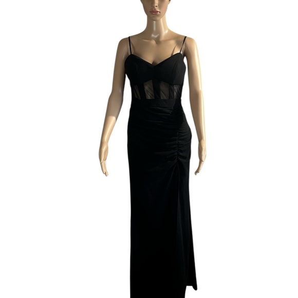 Windsor Dresses & Skirts - Windsor Black Dress with Sheer Accents, Evening gown, Sweetheart neckline SZ S